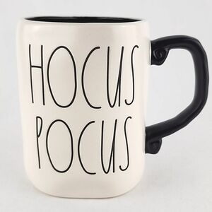 NWT RAE DUNN Artisan Collection Mat Cream Mug Black Large Letters HOCUS POCUS